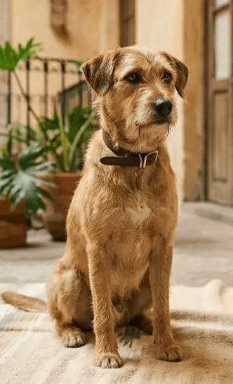Perro en un hogar esperando ser adoptado